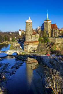 Townscape with Alte Wasserkunst and St. Michael's Church, Bautzen, Germany - PUF01489