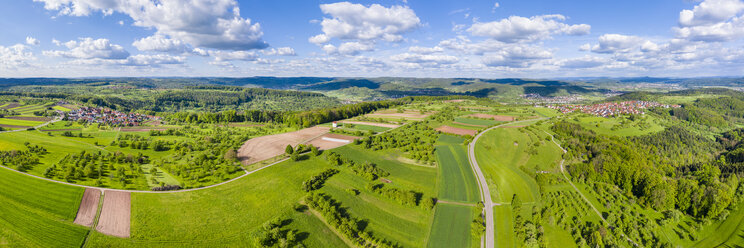 Luftaufnahme von Feldern, Schwäbischer Wald, Rems-Murr-Kreis, Deutschland - STSF01986
