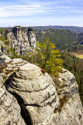 Blick auf das Elbsandsteingebirge, Sachsen, Deutschland - PUF01510