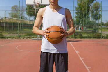 Young man holding basketball - MGIF00487
