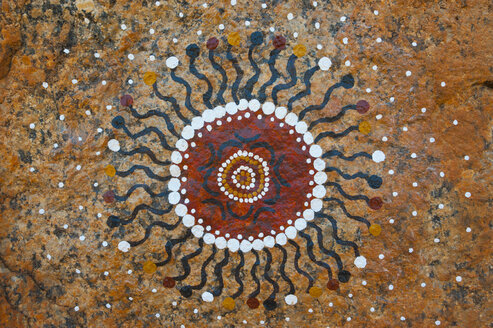 Aboriginal painting in Kundjarra granite boulders, Northern Territory, Australia - RUNF02224