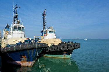 Two moored tugboats, Darwin, Northern Territory, Australia - RUNF02230