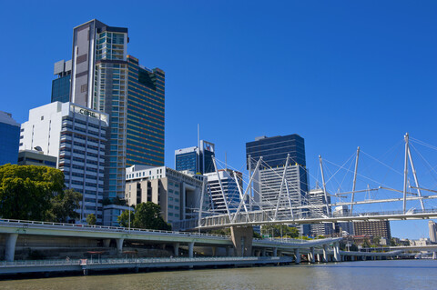 Das Stadtzentrum von Brisbane mit dem Brisbane River, Queensland, Australien, lizenzfreies Stockfoto