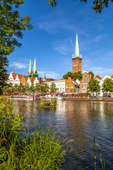 Ansicht von Lübeck am Fluss TRve, Deutschland - PUF01581