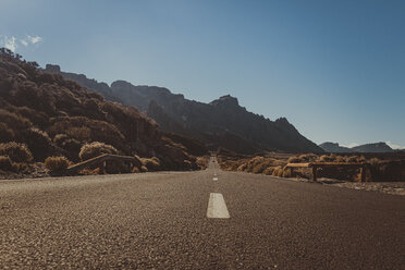 Empty road in Teide National Park, Tenerife, Spain - CHPF00535