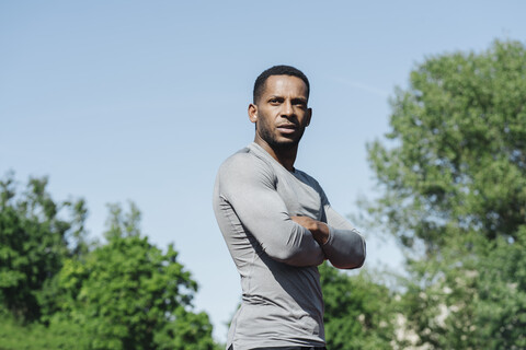 Portrait of sportsman stock photo