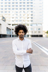 Portrait of confident businessman in the city, Barcelona, Spain - AFVF03090