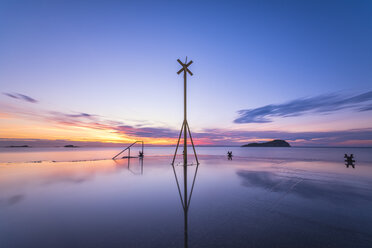 Hafen, Pier bei Sonnenuntergang, North Berwick, East Lothian, Schottland - SMAF01250