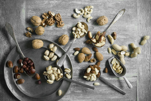 Erdnüsse, Haselnüsse, Cashewnüsse, Paranüsse, Pistazien und Mandeln - ASF06436