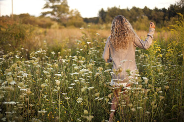 Woman walking in rural field - BLEF06016