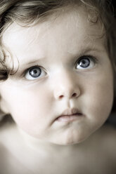 Close up of Caucasian girl looking up - BLEF06189