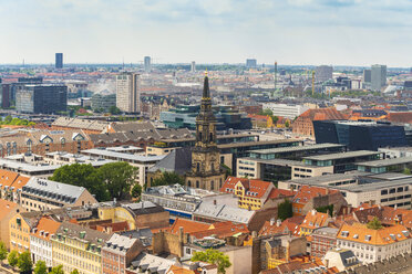 Blick auf das Stadtzentrum von oben von der Erlöserkirche, Kopenhagen, Dänemark - TAMF01534