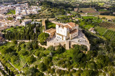 Aerial view of pigrimage church Santuari de Sant Salvador, Arta, Majorca, Spain - AMF07062