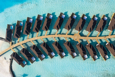 Water bungalows from above, South Male Atoll, Maledives - AMF07106