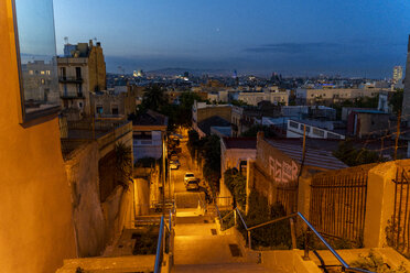Blick auf Barcelona von den Treppen am Abend, Spanien - AFVF03237