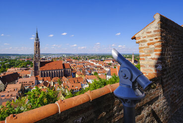 View from Trausnitz castle to old town and basilica St. Martin, Landshut, Bavaria, Germany - SIEF08648