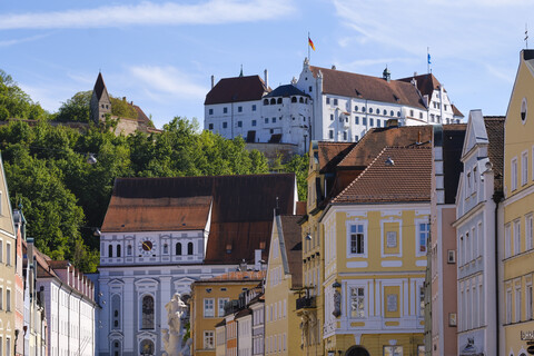 St. Ignatius Kirche, Burg Trausnitz, Altstadt, Landshut, Bayern, Deutschland, lizenzfreies Stockfoto