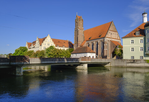 Kirche zum Heiligen Geist, Isar, Landshut, Bayern, Deutschland, lizenzfreies Stockfoto