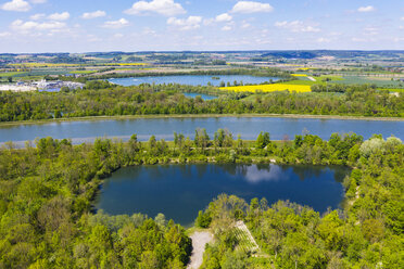 Weiher, Wörthsee und Isar bei Wörth an der Isar, Bayern, Deutschland, Drohnenaufnahme - SIEF08666