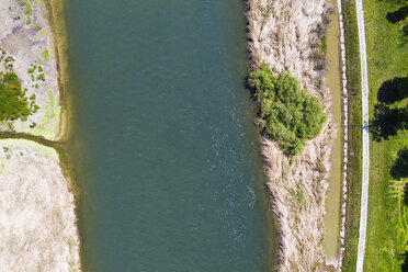 Isar zwischen Loiching und Dingolfing, Bayern, Deutschland, Drohnenaufnahme - SIEF08668