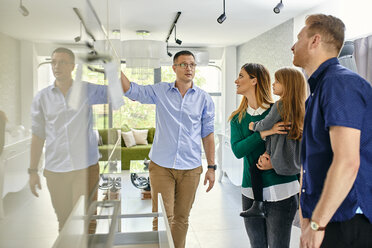 Family shopping for a new kitchen in showroom - ZEDF02458