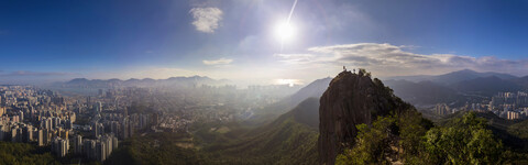 Löwenfelsen und Stadtbild, Hongkong, China, lizenzfreies Stockfoto