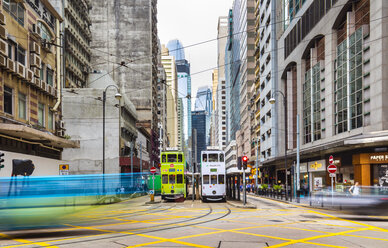 Trams in Hong Kong Central, Hong Kong, China - HSIF00675