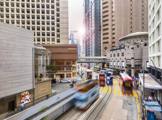 Trams in Hong Kong Central, Hong Kong, China - HSIF00676