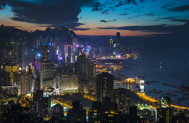 Zentrale Skyline von Hongkong, Hongkong, China - HSIF00689