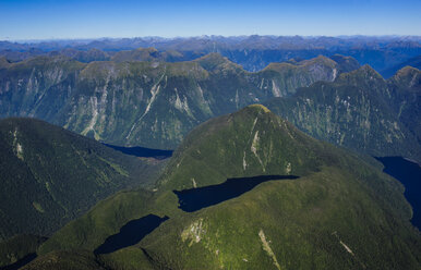 Aerial view of the rugged mountains in Fiordland National Park, South Island, New Zealand - RUNF02443