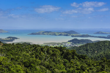 Überblick über die Küstenlinie von Northern Coromandel, Nordinsel, Neuseeland - RUNF02501