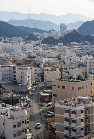 Stadtbild, Matrah, Muscat, Oman, lizenzfreies Stockfoto