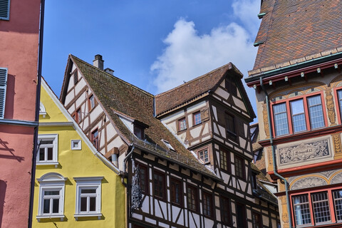 Häuser in der Altstadt, Tübingen, Baden Württemberg, Deutschland, lizenzfreies Stockfoto