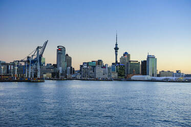 Skyline of Auckland at dusk, New Zealand - RUNF02560