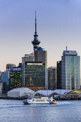 Skyline of Auckland at dusk, New Zealand - RUN02561