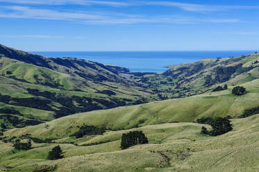 Wunderschöne Landschaft auf der Banks Peninsula, Südinsel, Neuseeland - RUNF02573