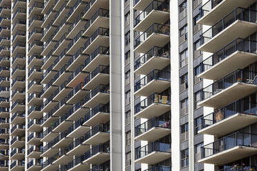 Close up of apartment building balconies - MINF11778