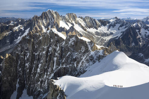 Bergsteiger auf dem Weg zum Mt. Blanc, Chamonix, Frankreich - MINF11884