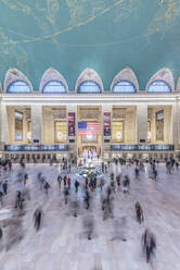 Blurred people walking outside Grand Central Terminal, New York City, New York, United States, - MINF11942