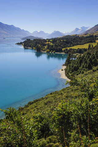 Lake Wakaipu, in der Nähe von Queenstown, Südinsel, Neuseeland, lizenzfreies Stockfoto