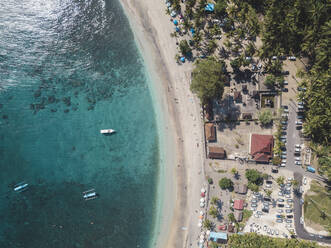 Aerial view of Crystal Bay, Nusa Penida Island, Bali, Indonesia - KNTF02827