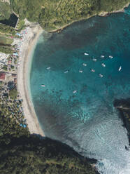 Aerial view of Crystal Bay, Nusa Penida Island, Bali, Indonesia - KNTF02828