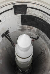 Overhead view of Minuteman missile in launch tube - MINF12209