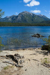 Beautiful mountain lake in the Los Alerces National Park, Chubut, Argentina, South America - RUNF02729