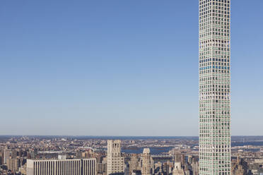 Skyline at blue hour with 432 Park Avenue skyscraper, Manhattan, New York City, USA - MMAF00999