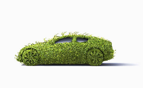 Auto bedeckt mit wachsenden Pflanzen, lizenzfreies Stockfoto