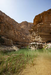Menschen beim Schwimmen im Wadi Shab, Oman - WWF05130