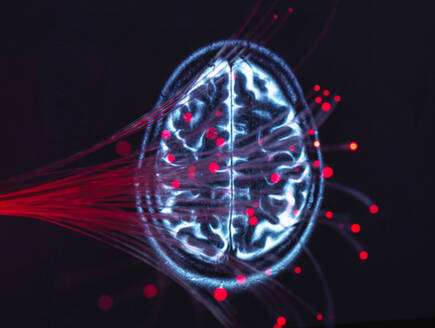 Neurowissenschaften, Glasfasern, die Daten durch das Gehirn transportieren - ABRF00417