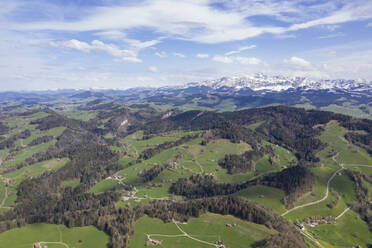 Luftaufnahme von Necker, Kanton St. Gallen, Schweiz - FBAF00807