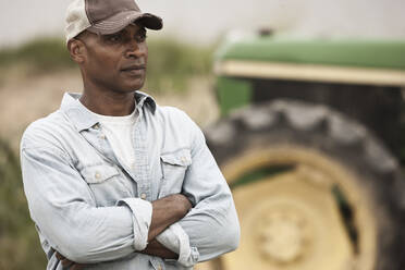 African American farmer with arms crossed - BLEF07851